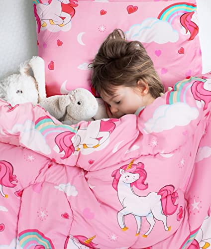 Unicorn Comforter Set with Pillowcases for Kids