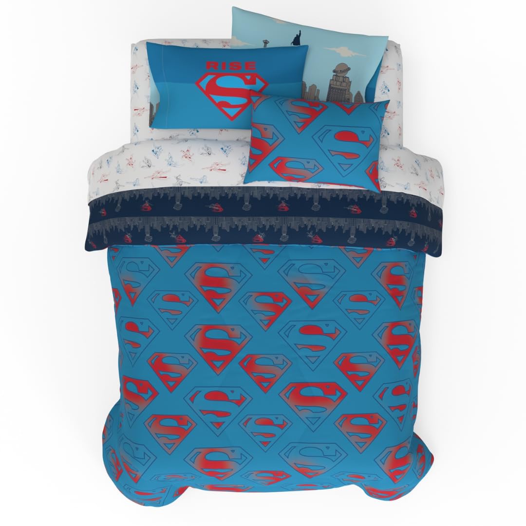 Superhero Reversible Comforter & Sheet Set for Kids