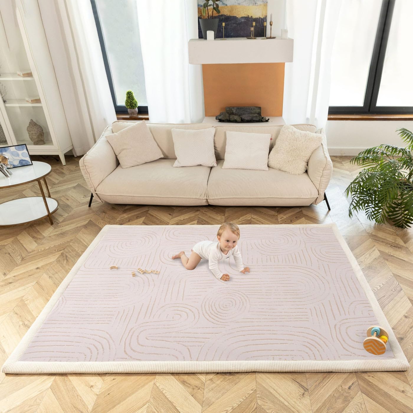 Coral Velvet Baby Play Mat for Safe Crawling and Play