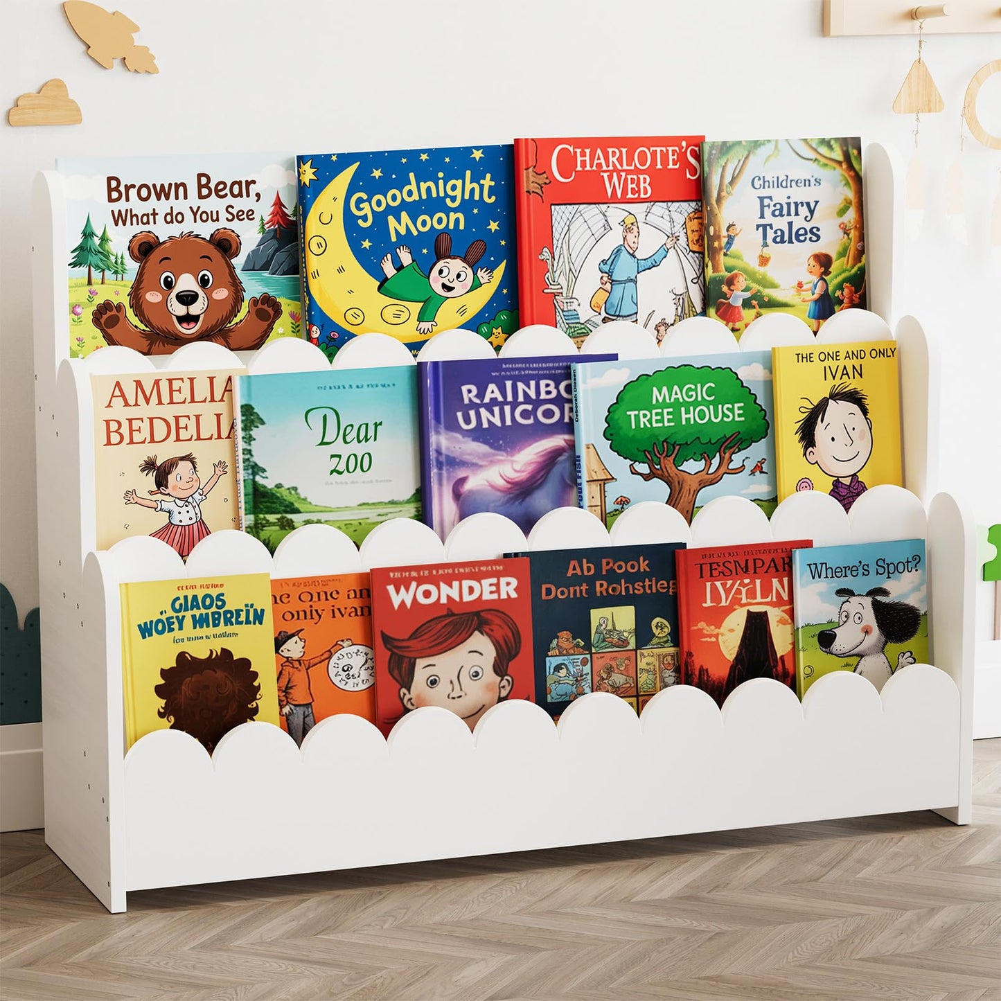 3-Tier Montessori Kids Bookshelf Organizer
