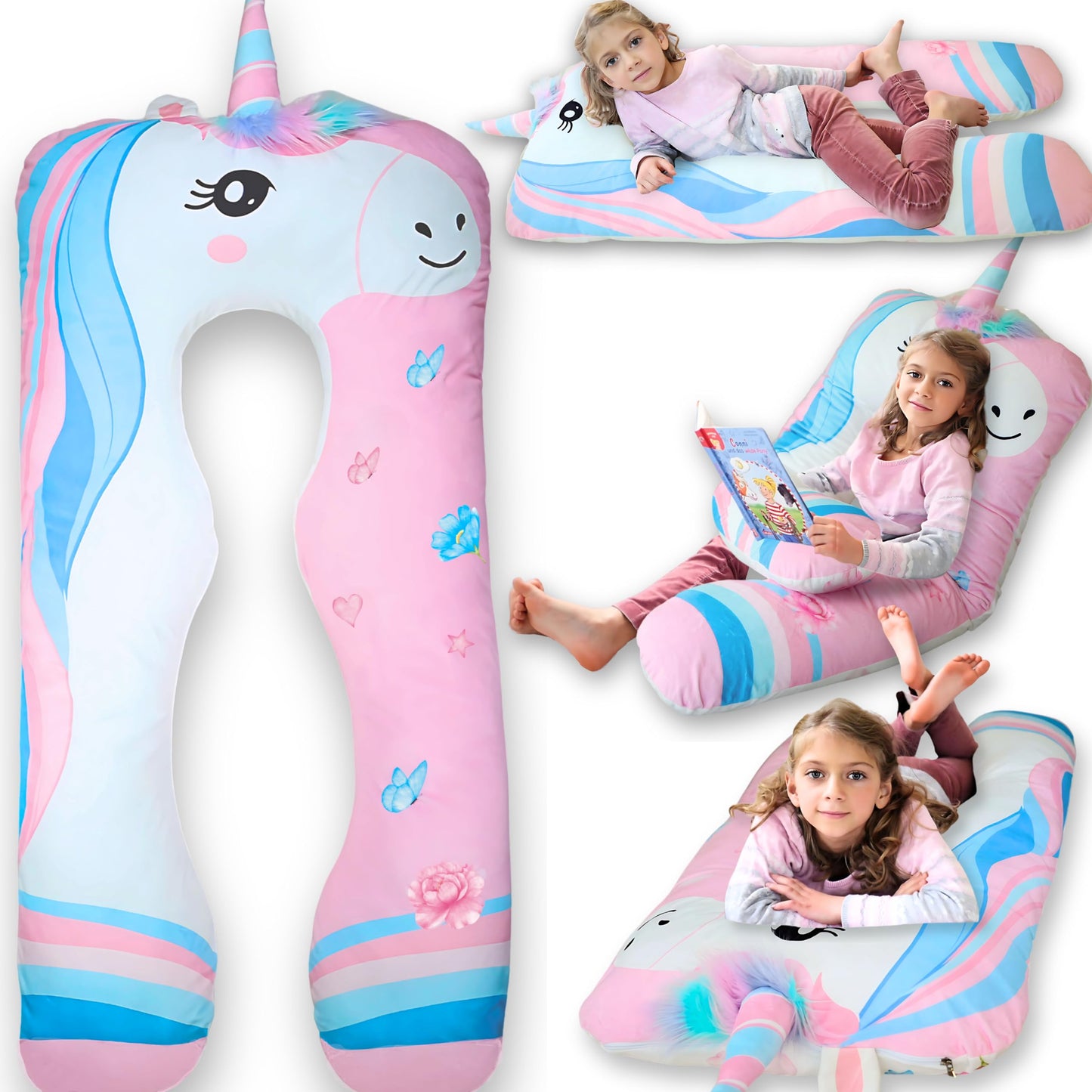 LUNAMIRA Kids Body Pillow for Children