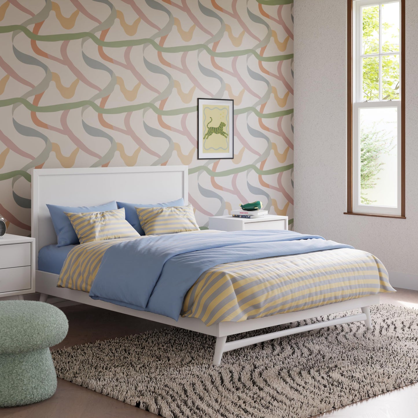 Solid Wood Twin Bed Frame with Headboard