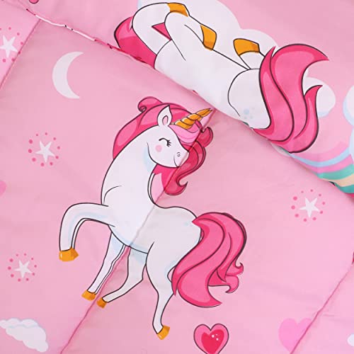 Unicorn Comforter Set with Pillowcases for Kids