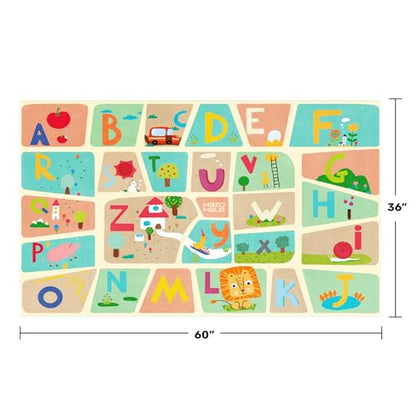 Washable Kids Play Rug with Colorful Map Design