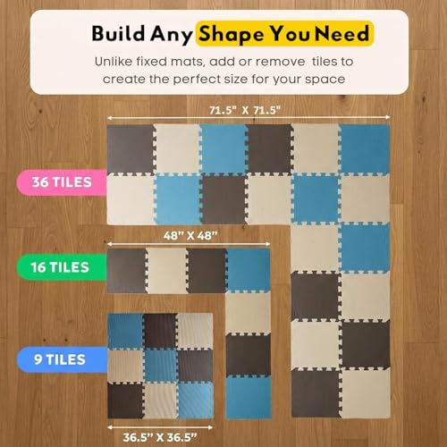 Interlocking Foam Play Mat Tiles for Babies and Kids