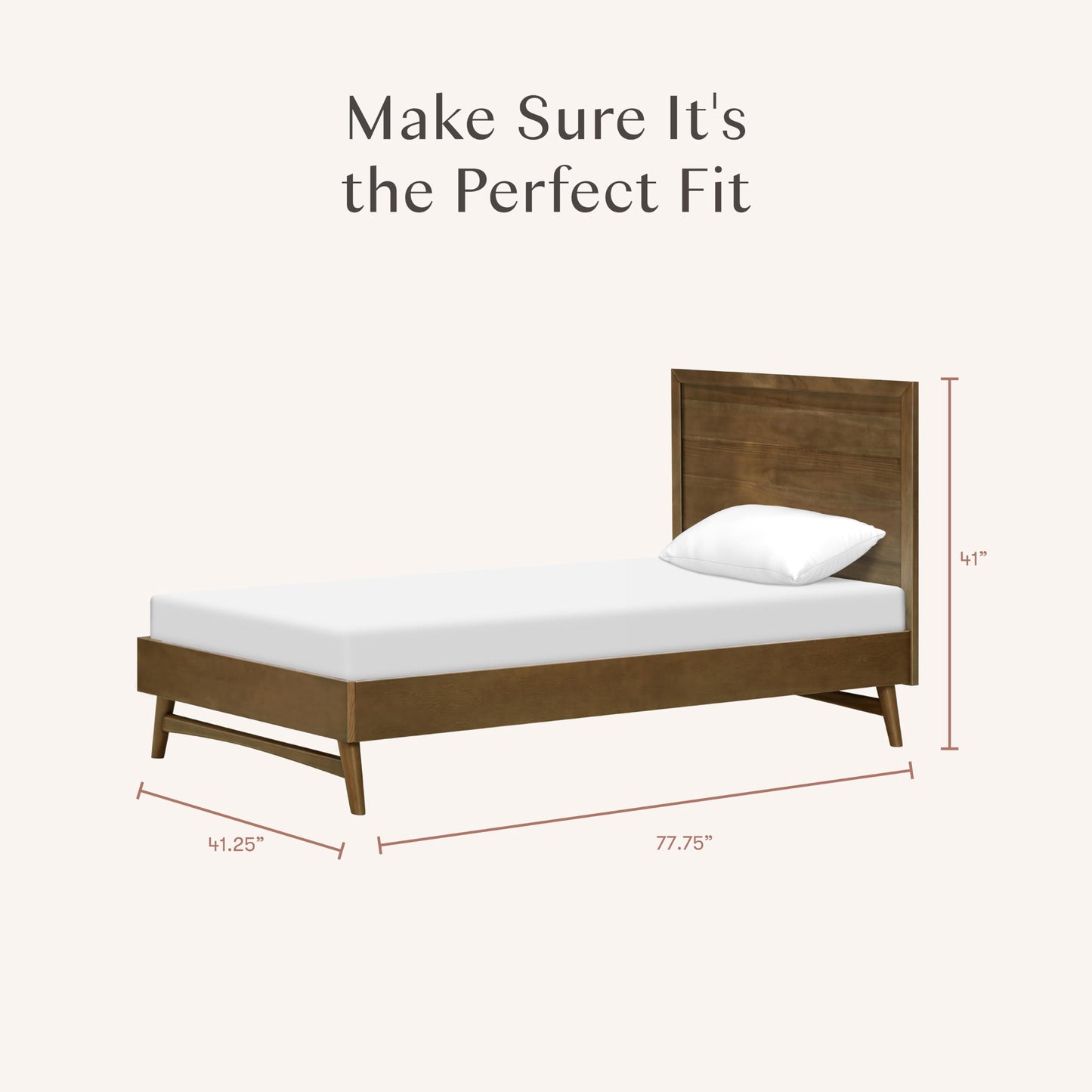 Solid Wood Twin Bed Frame with Headboard