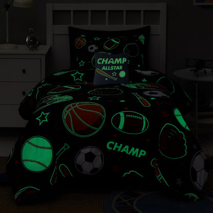 Glow-in-the-Dark Space Comforter Bedding Set