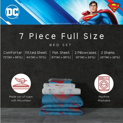 Superhero Reversible Comforter & Sheet Set for Kids