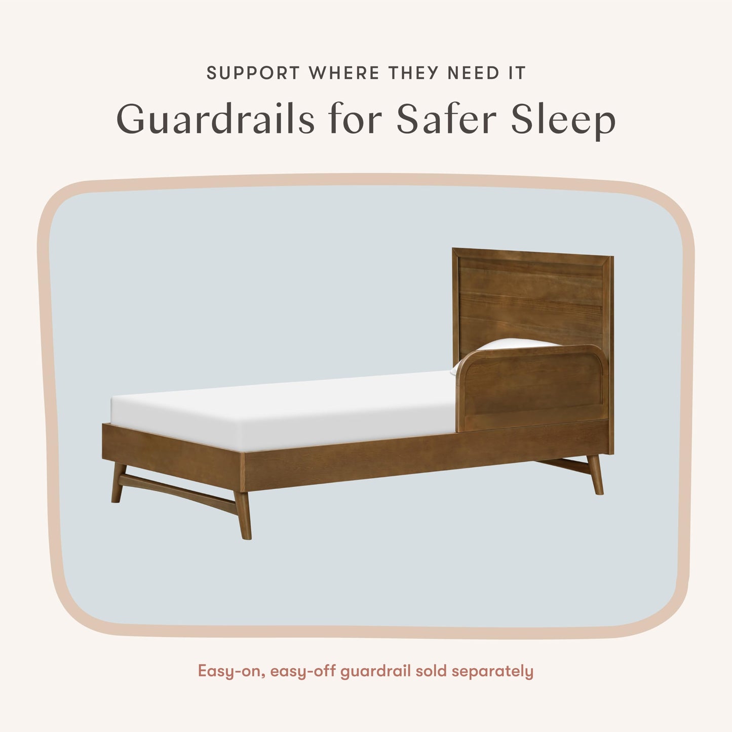 Solid Wood Twin Bed Frame with Headboard