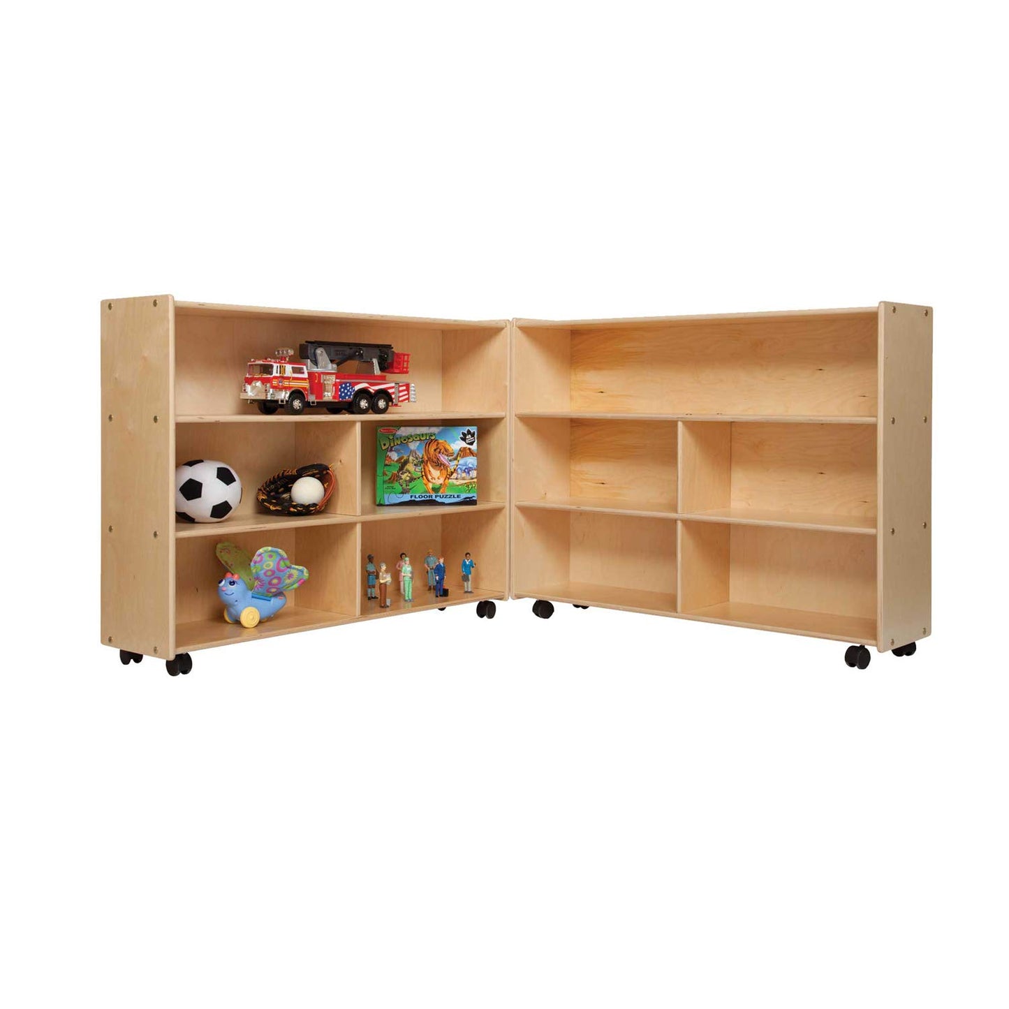 Mobile Folding Toy Organizer with Storage Shelves