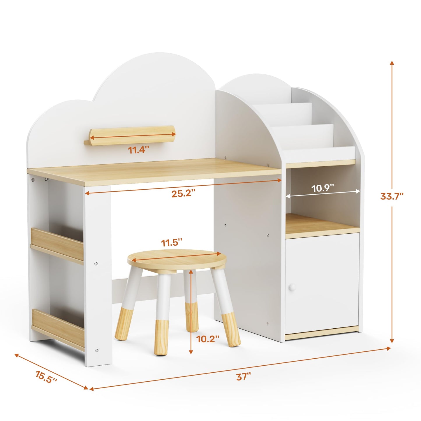Kids Writing Desk with Storage Shelf