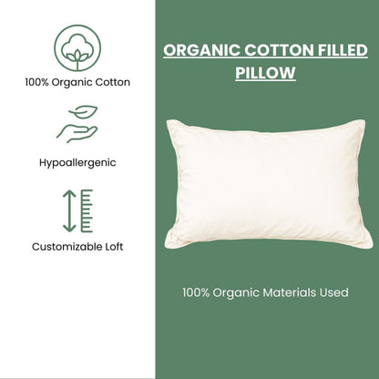 Organic Cotton Bed Pillow with Certified Cover