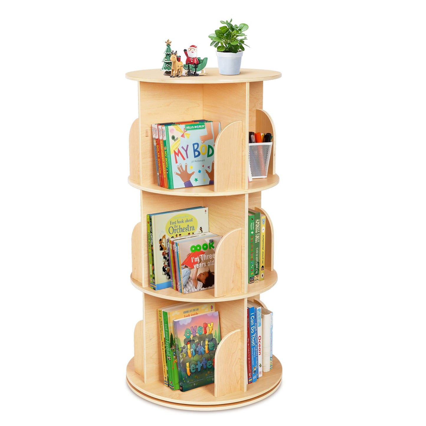 Rotating Bookshelf Tower for Kids Rooms