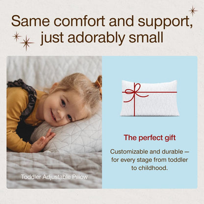 Adjustable Memory Foam Toddler Pillow for Kids