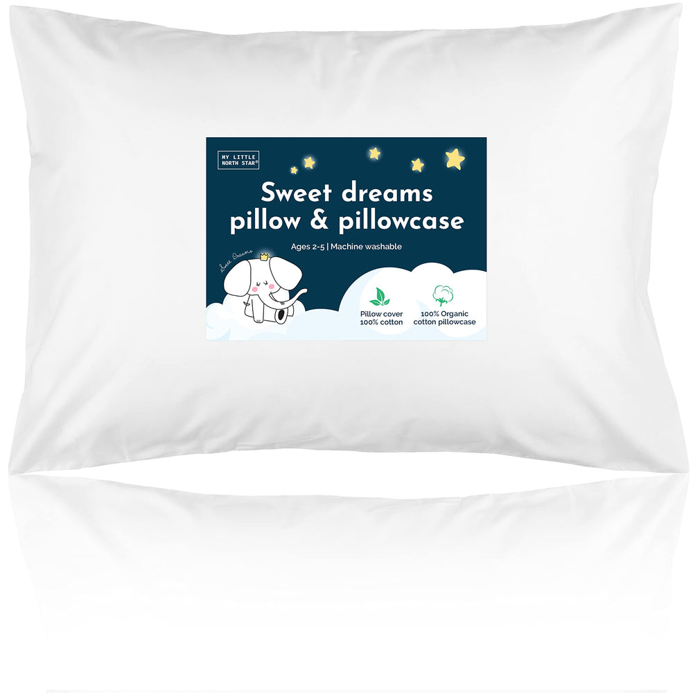 Toddler Pillow with Soft Washable Pillowcase