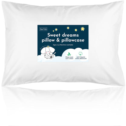 Toddler Pillow with Soft Washable Pillowcase
