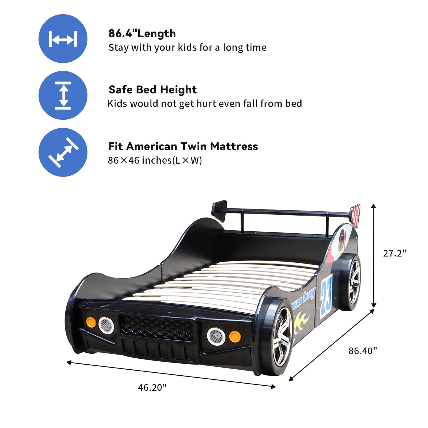 Twin Bed Frame for Kids Bedroom