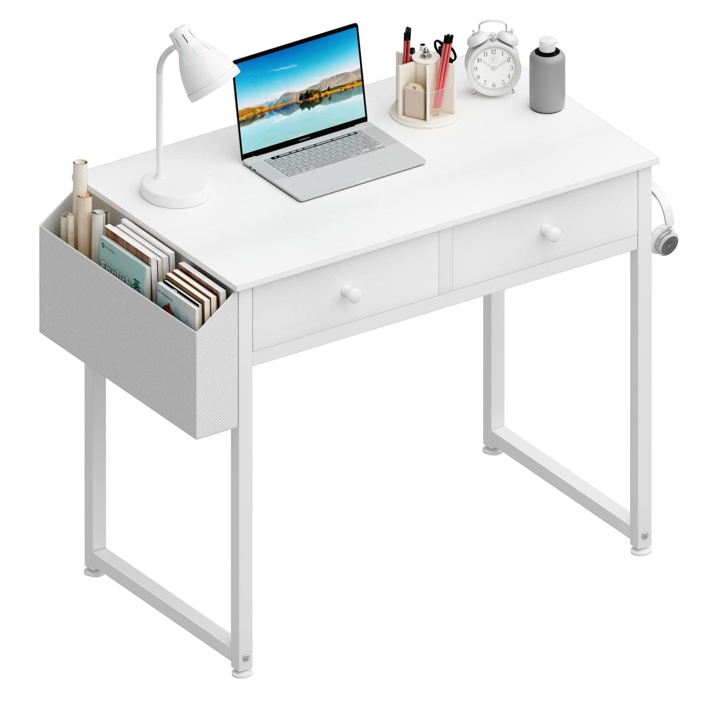 Computer Desk with Drawers and Storage Bag