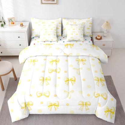 Pink Bow Bedding Set for Girls and Kids