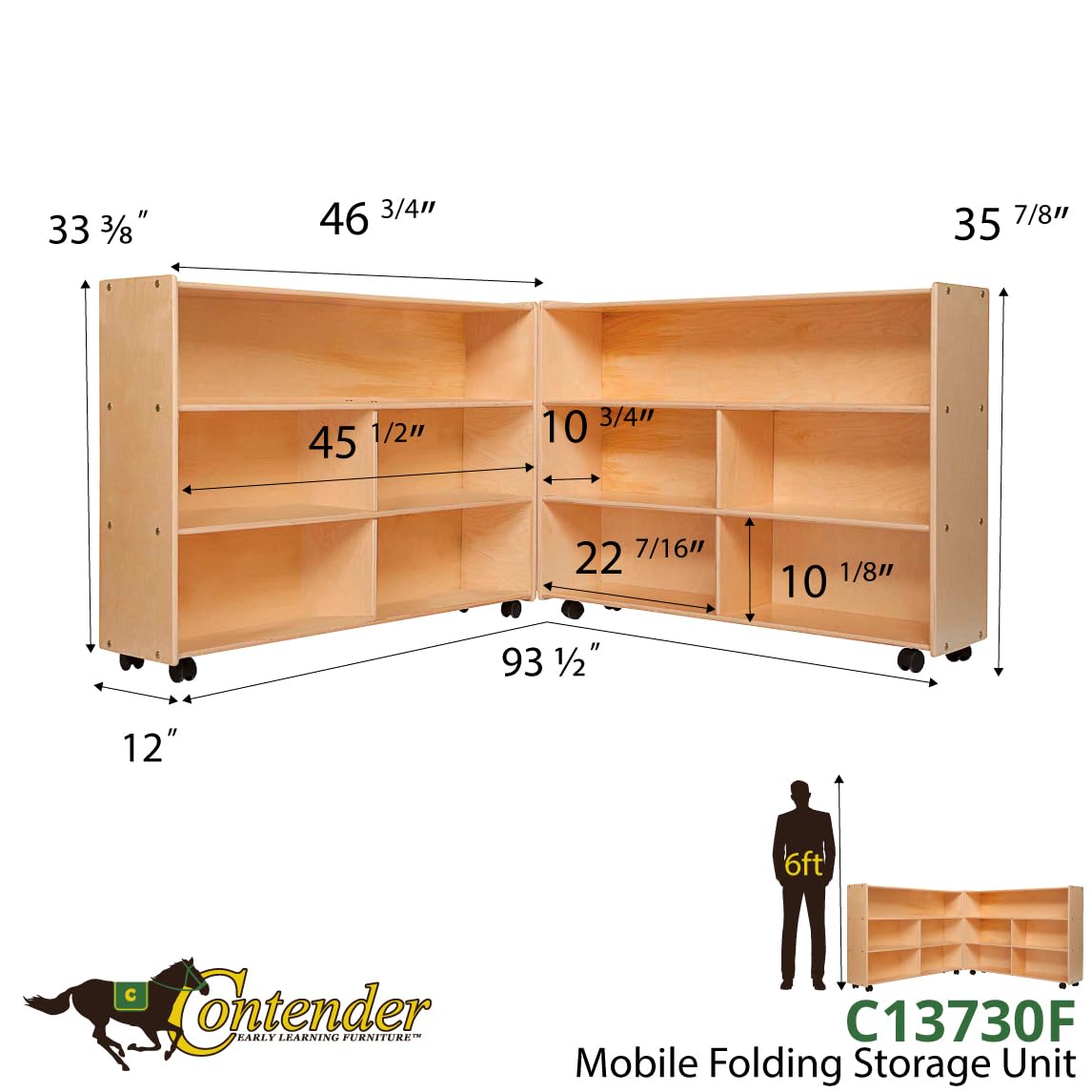 Mobile Folding Toy Organizer with Storage Shelves