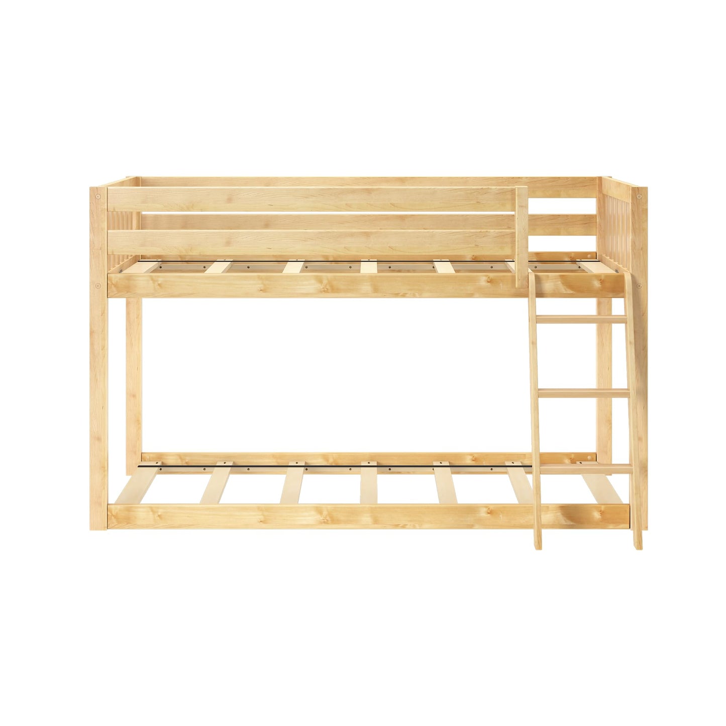 Twin Over Full Low Bunk Bed with Slide