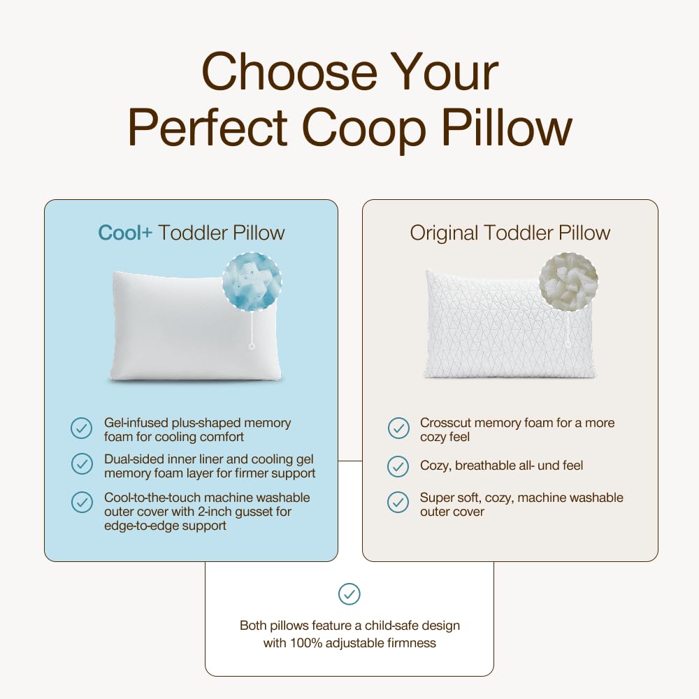 Adjustable Memory Foam Toddler Pillow for Kids