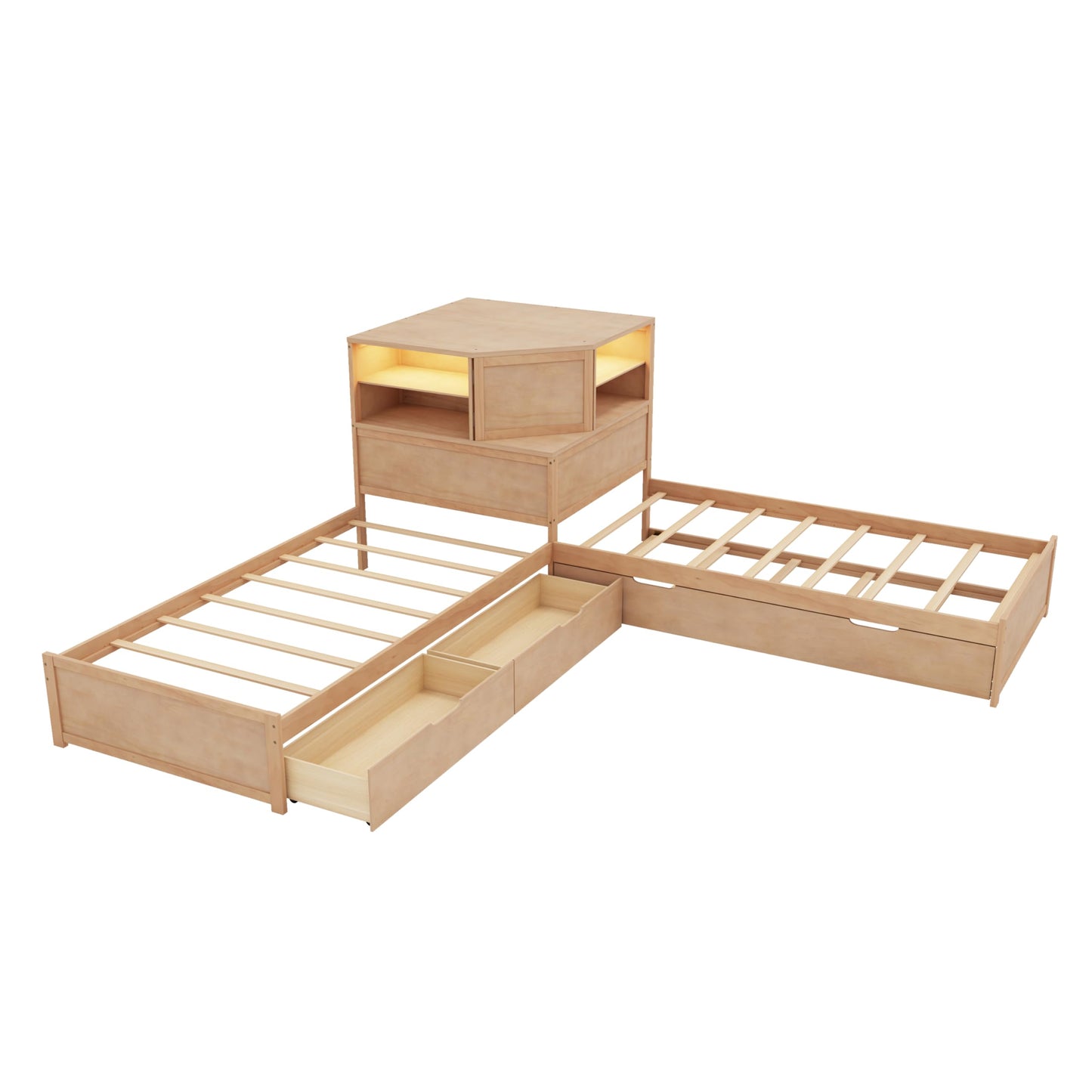 Platform Bed with Hydraulic Storage and USB Ports