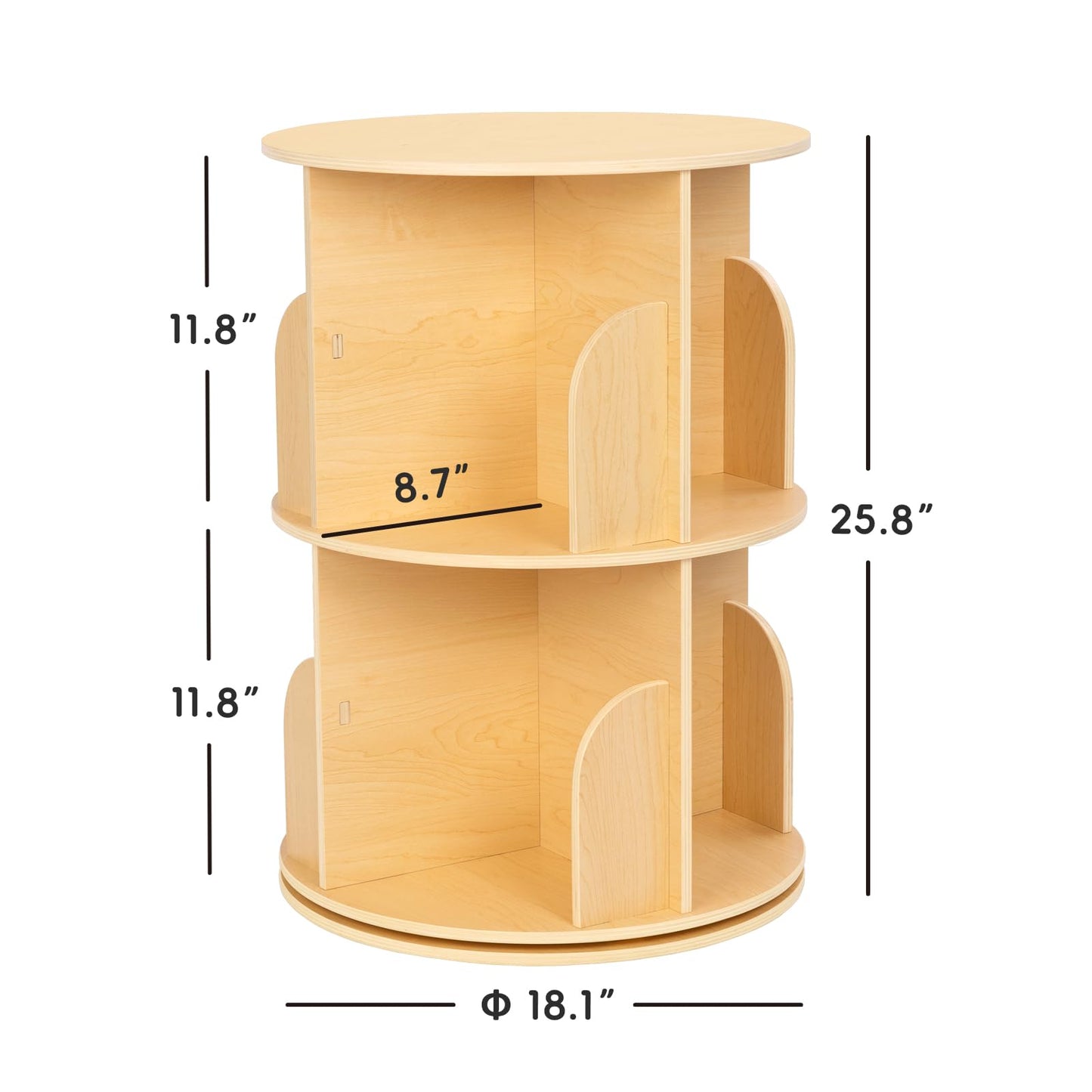 Rotating Bookshelf Tower for Kids Rooms