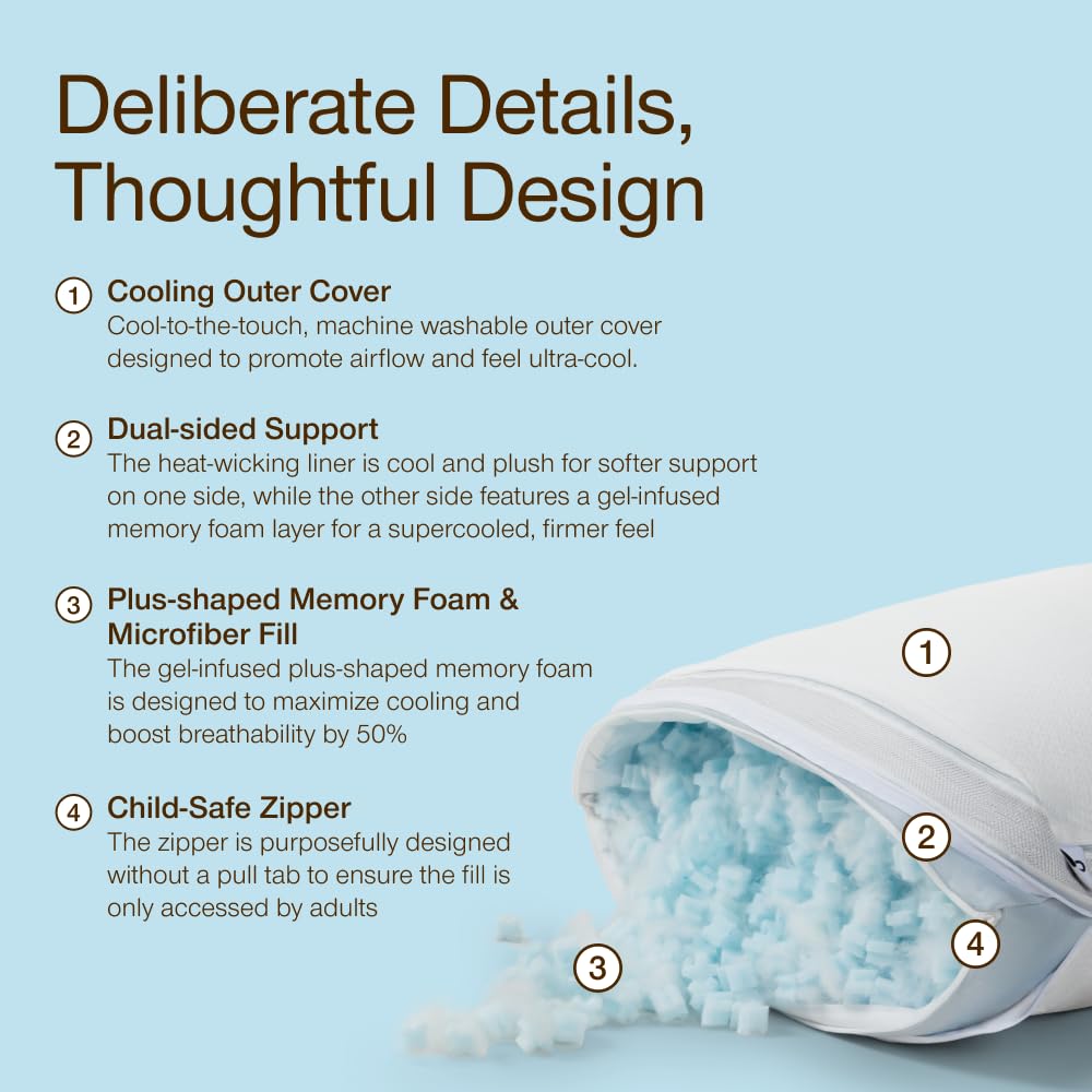 Adjustable Memory Foam Toddler Pillow for Kids