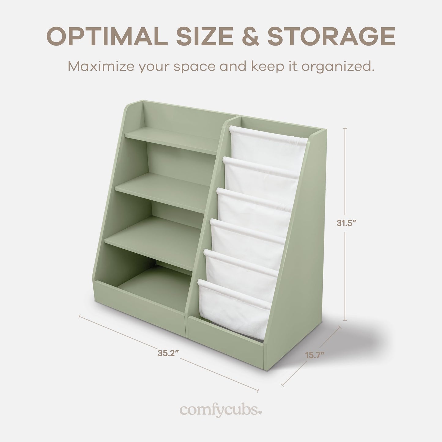 Montessori Kids Bookshelf with Easy-Access Storage