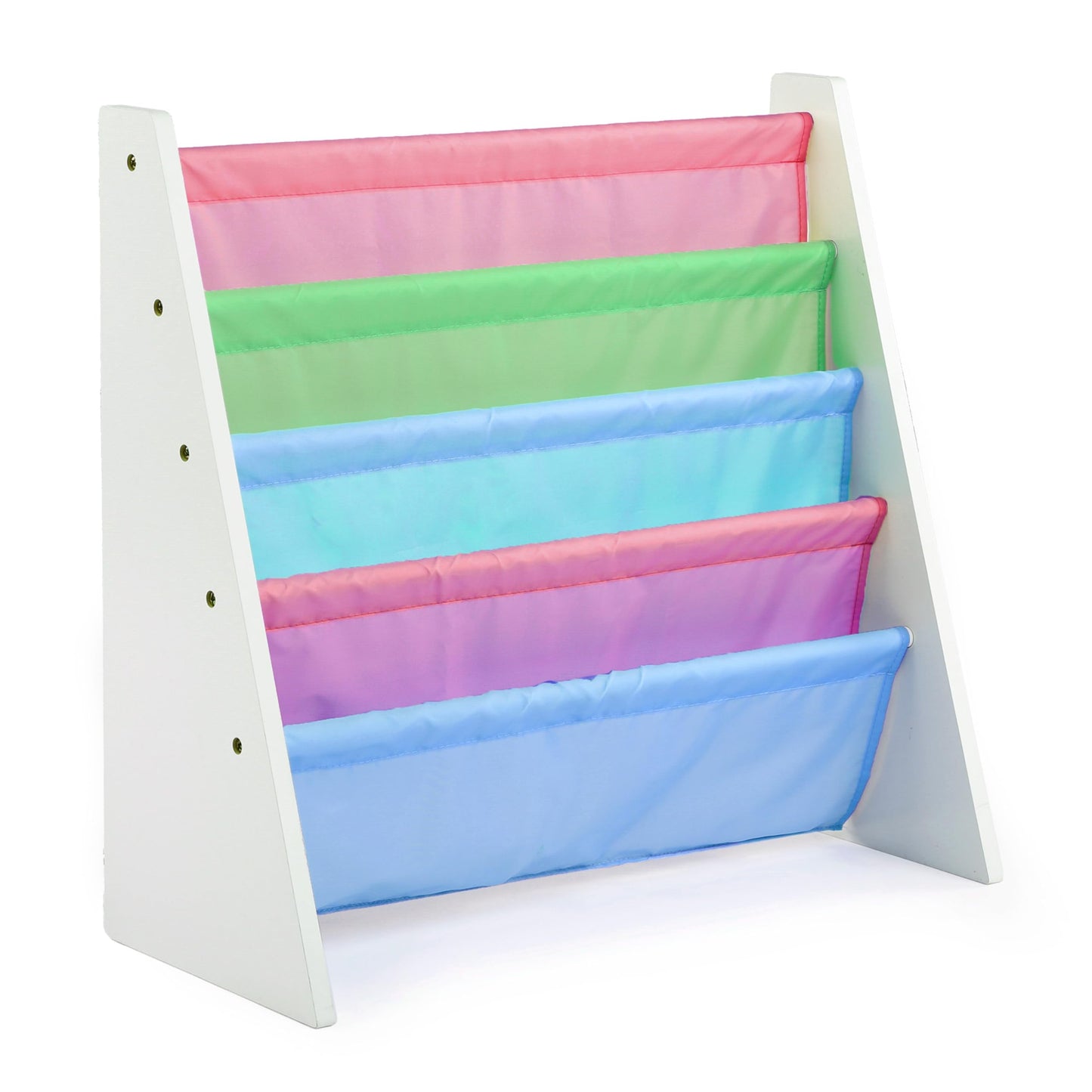 4-Tier Kids Bookshelf with Deep Sling Pockets
