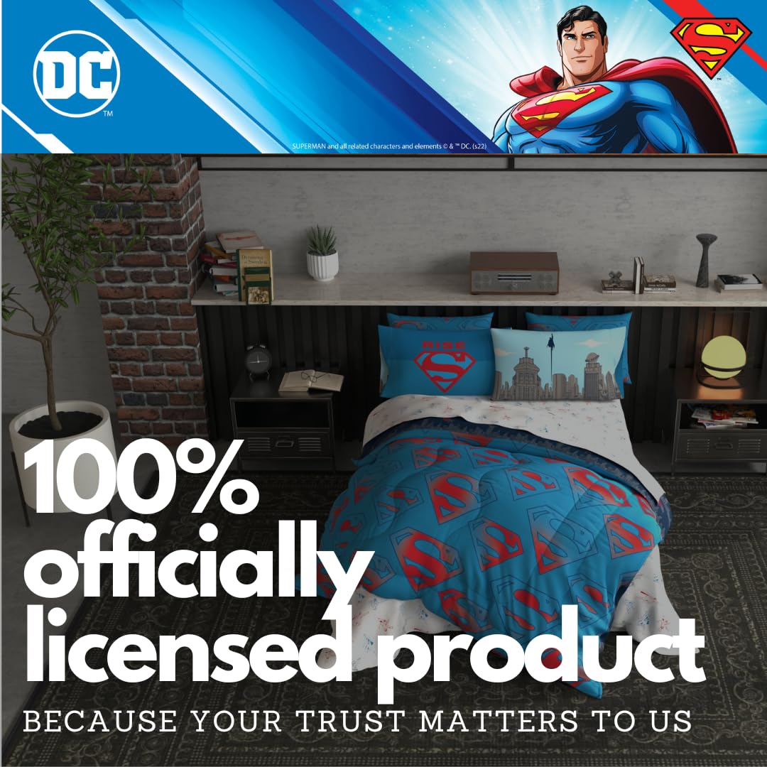 Superhero Reversible Comforter & Sheet Set for Kids