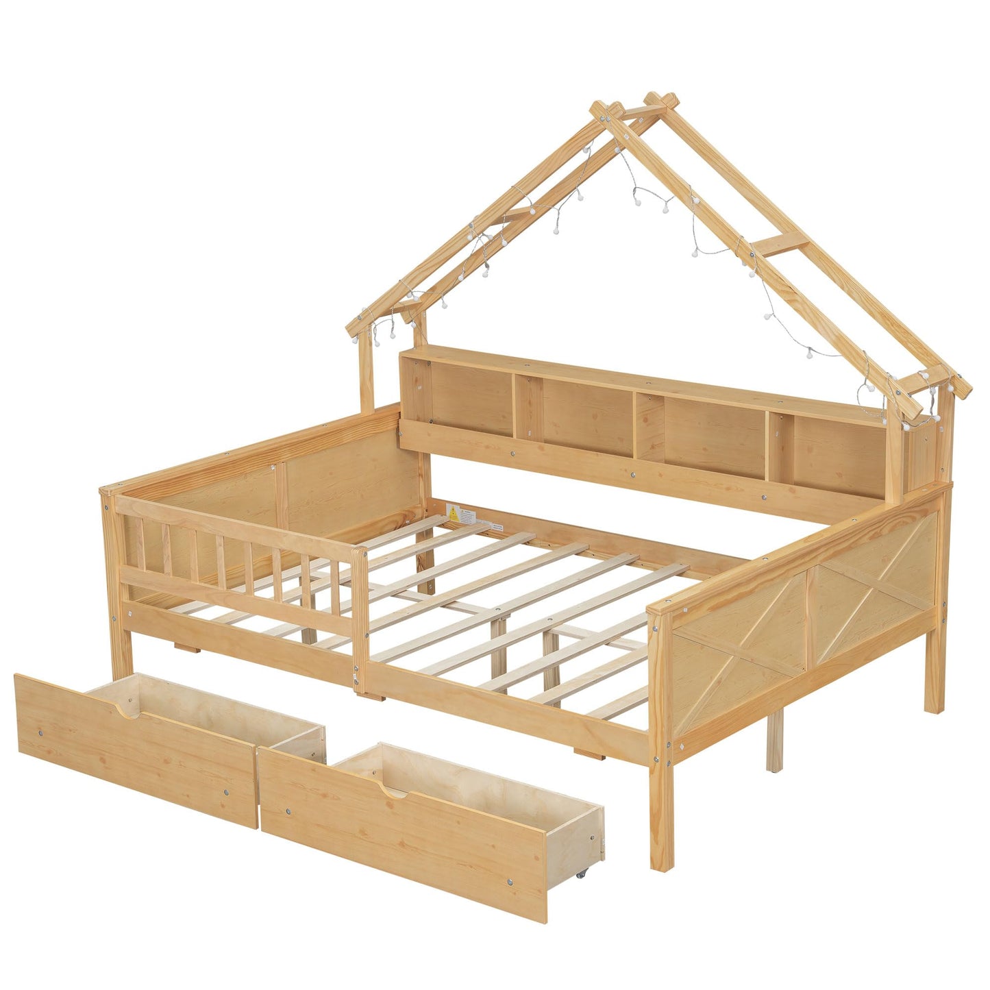 Boucle Upholstered Platform Bed with Headboard