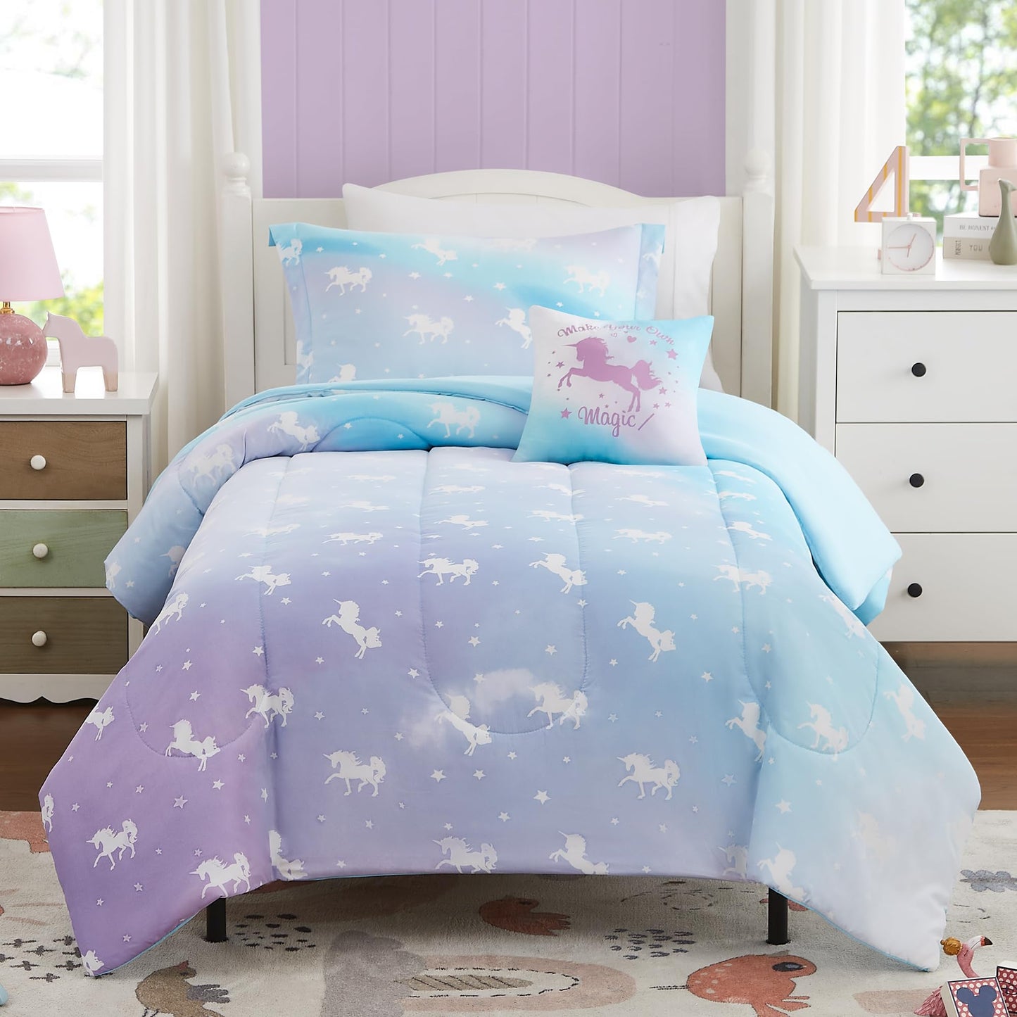Glow-in-the-Dark Space Comforter Bedding Set