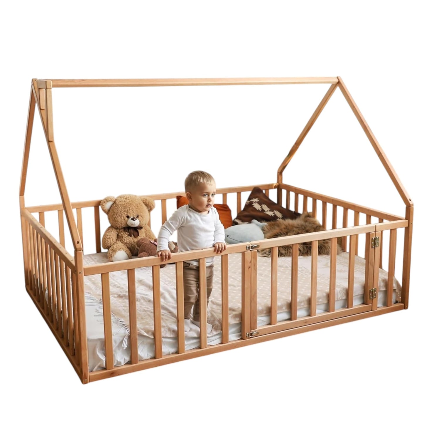 Montessori Floor Bed Frame with Safety Rails