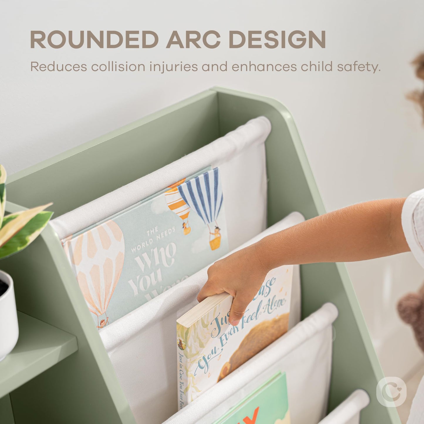 Montessori Kids Bookshelf with Easy-Access Storage