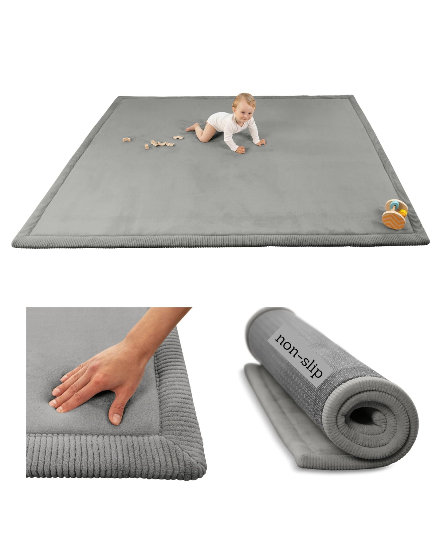 Coral Velvet Baby Play Mat for Safe Crawling and Play