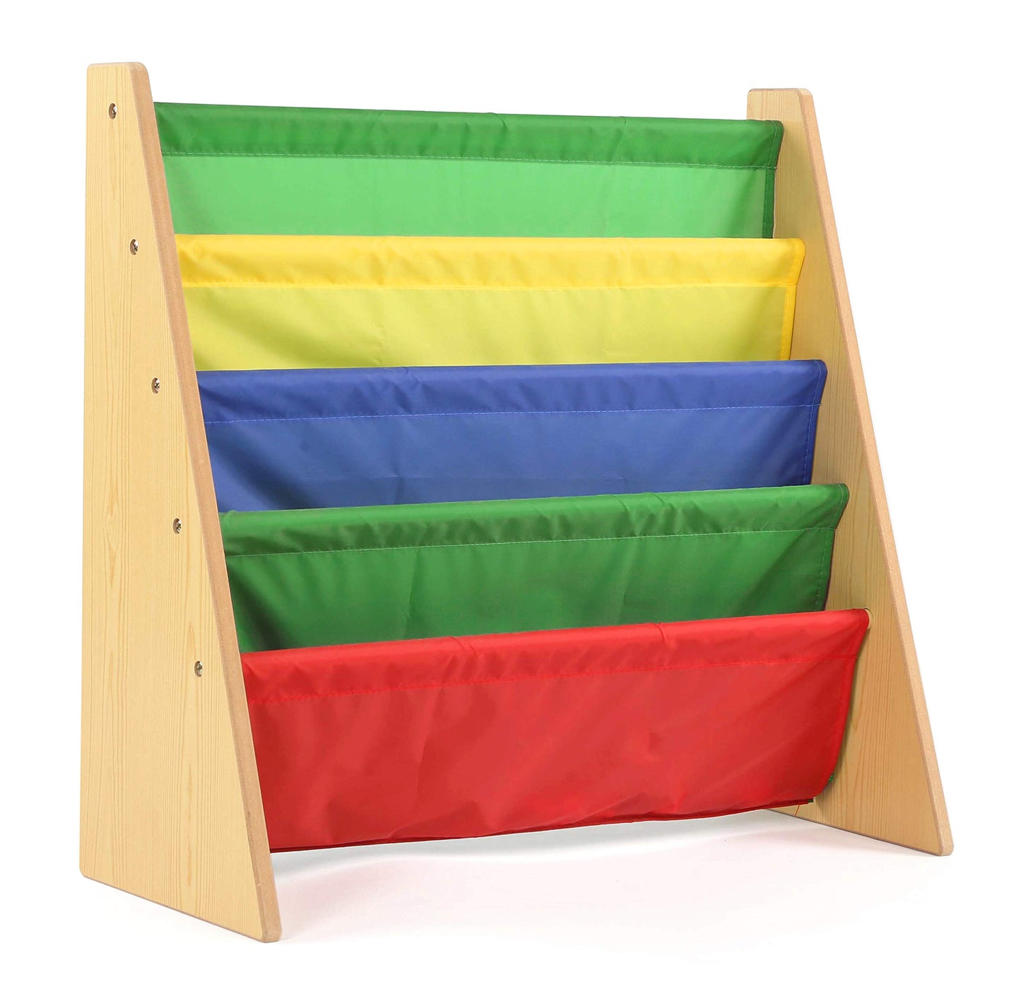 4-Tier Kids Bookshelf with Deep Sling Pockets