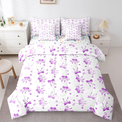 Pink Bow Bedding Set for Girls and Kids