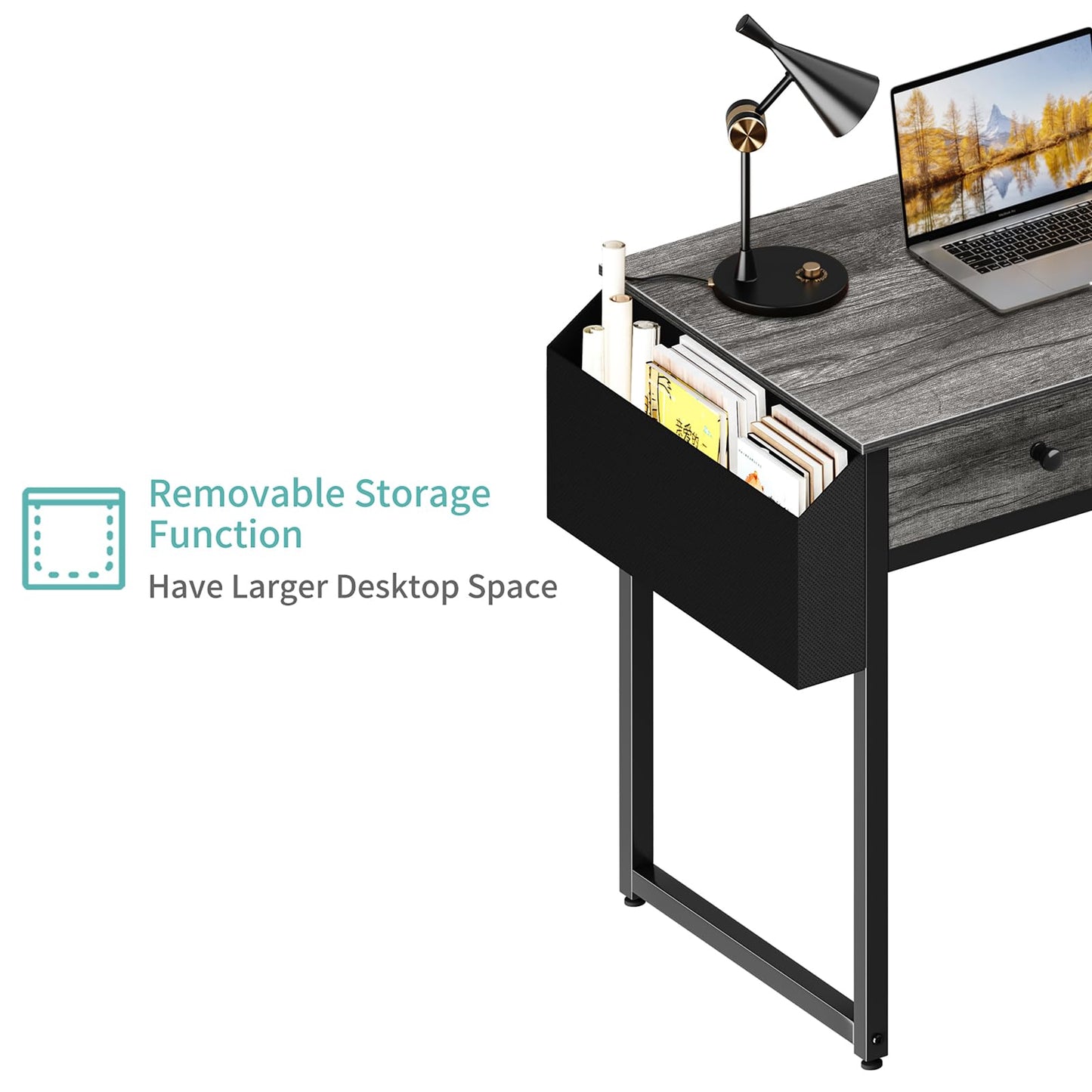 Computer Desk with Drawers and Storage Bag