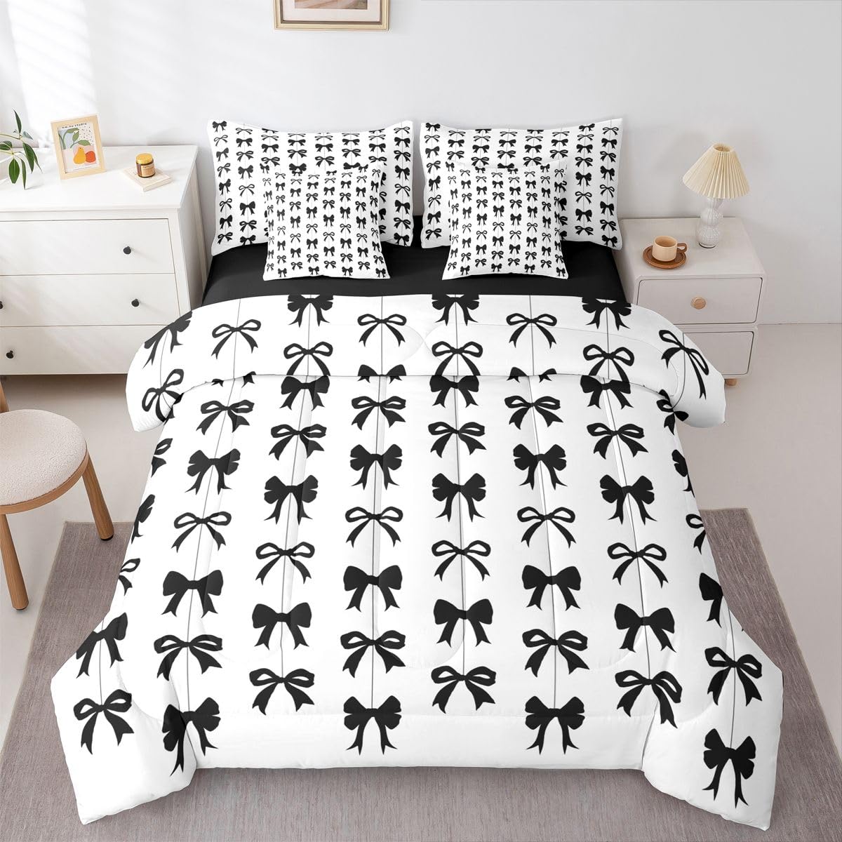 Pink Bow Bedding Set for Girls and Kids