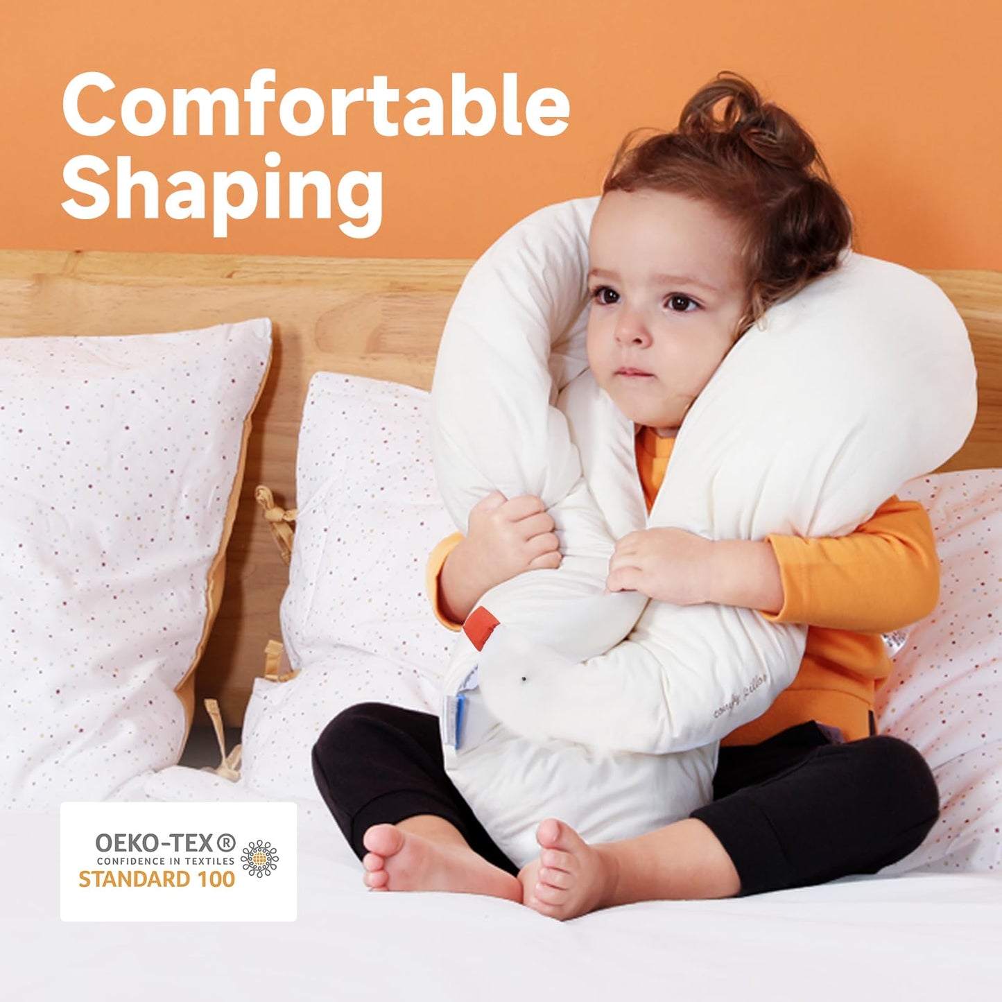 Soft Swan Body Pillow with Cotton Pillowcase