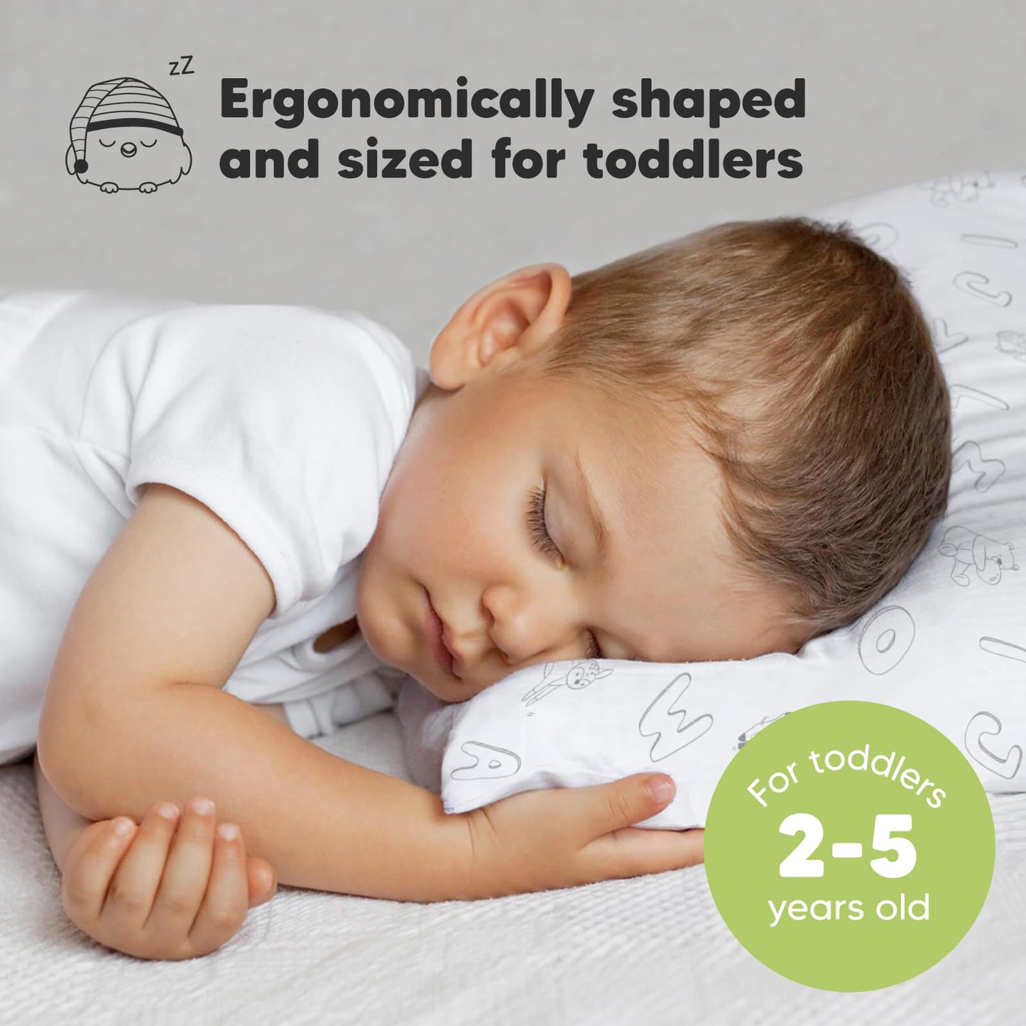 Organic Cotton Toddler Pillow with Pillowcase