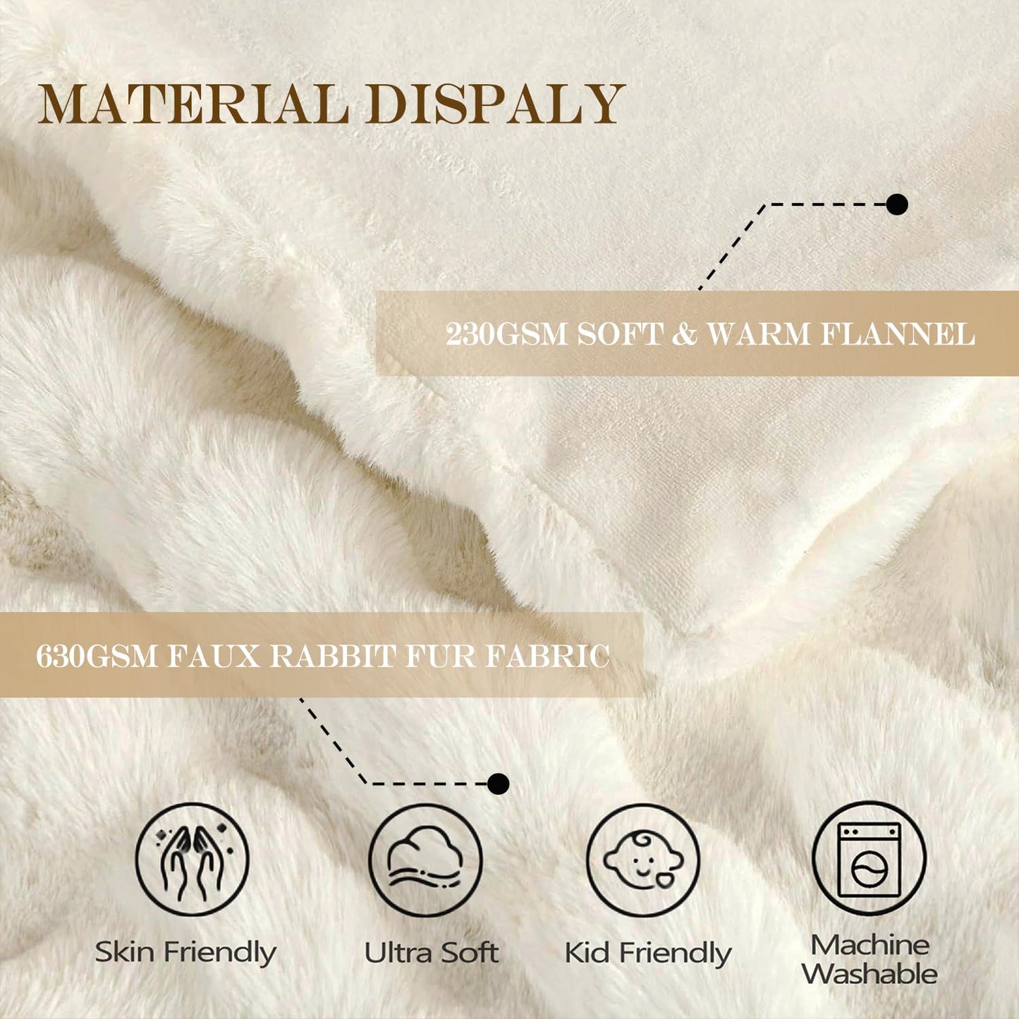 Luxury Faux Fur Bubble Blanket for Bed & Couch