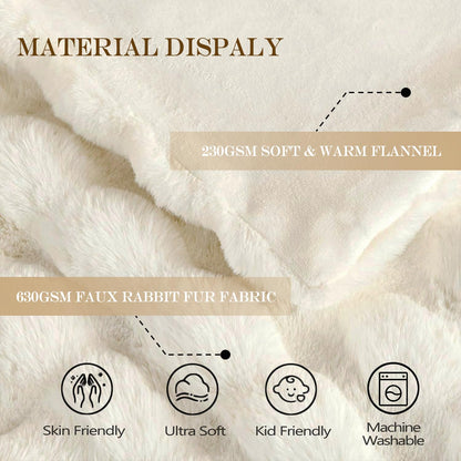 Luxury Faux Fur Bubble Blanket for Bed & Couch