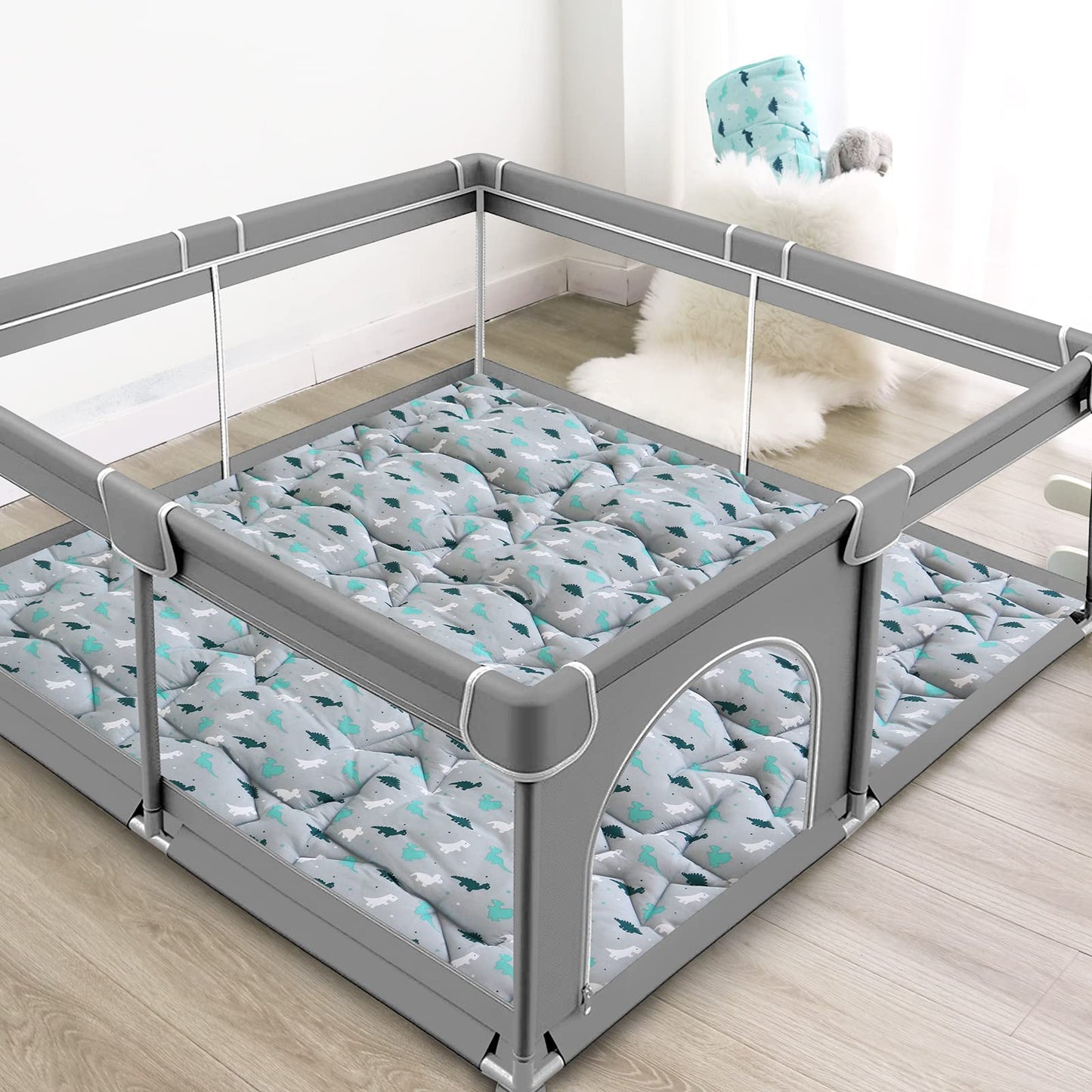 Thick Dinosaur Play Mat for Kids and Baby Playpens