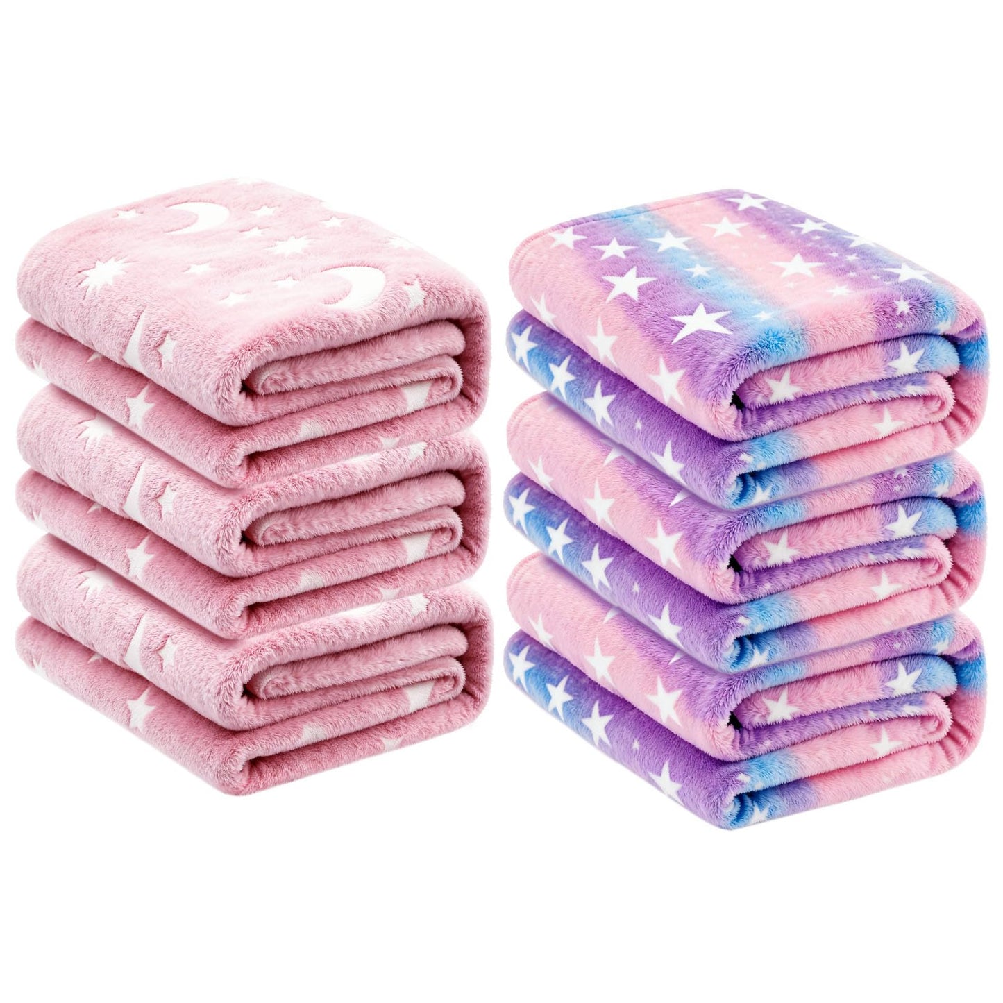 Glow-in-the-Dark Kids Flannel Sleepover Blanket Set