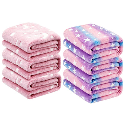 Glow-in-the-Dark Kids Flannel Sleepover Blanket Set