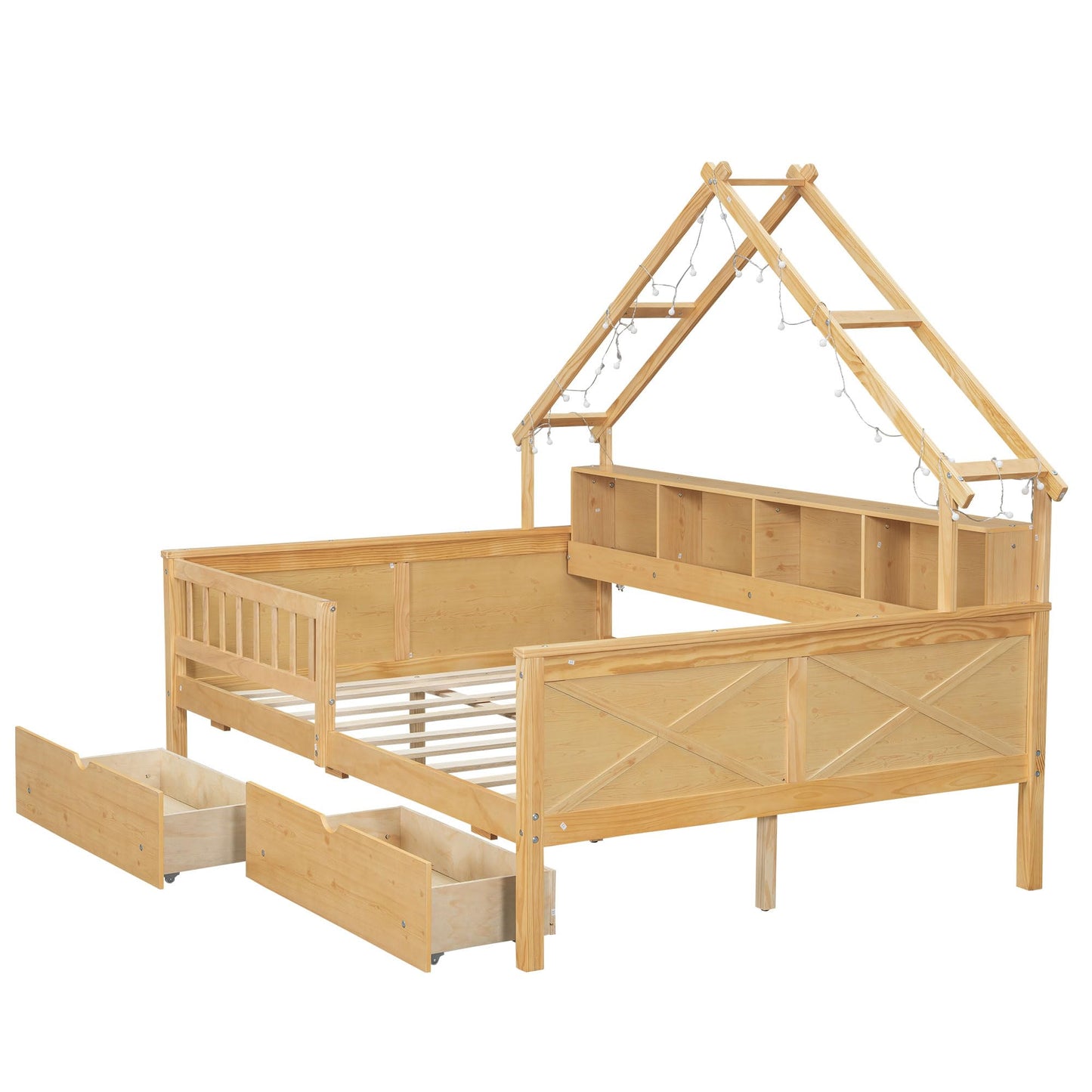 Boucle Upholstered Platform Bed with Headboard