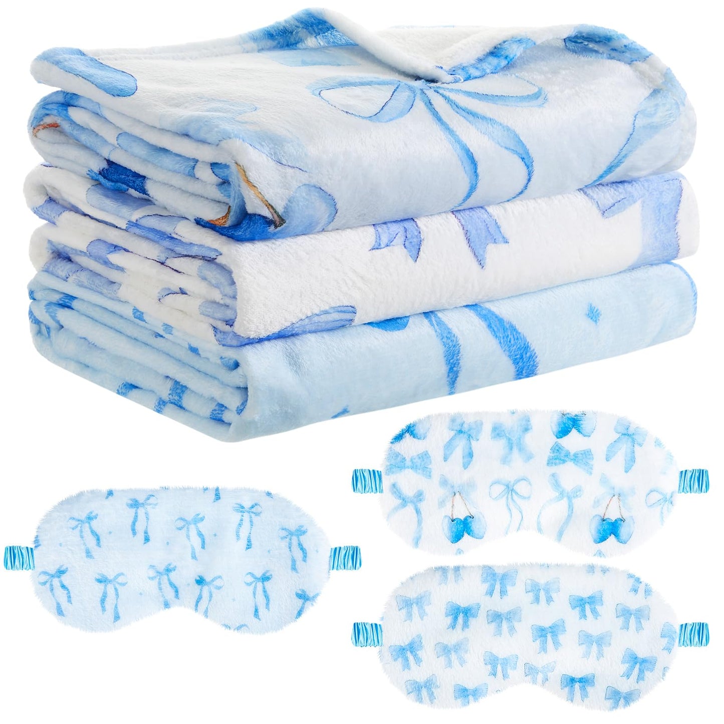 Kids Sleepover Blanket & Eye Mask Party Set